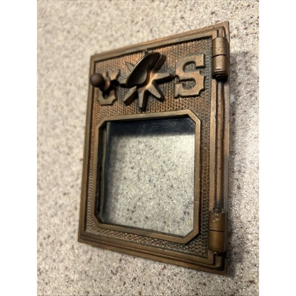 1920's US Brass Post Office Door Glass in Window Antique Collectible Textured - Picture 2 of 7